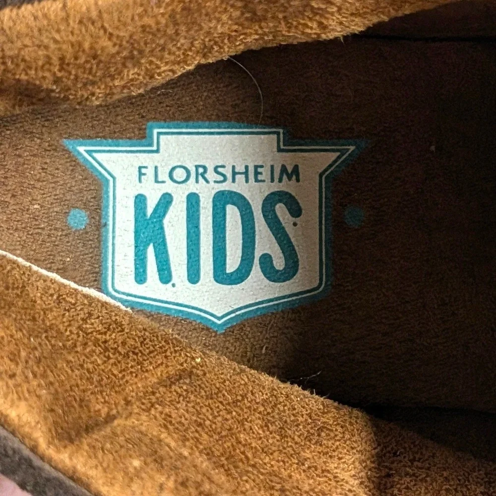 Florsheim Kids Chukka Boots Brown Suede Orange Sole Preppy Boys Size 5M